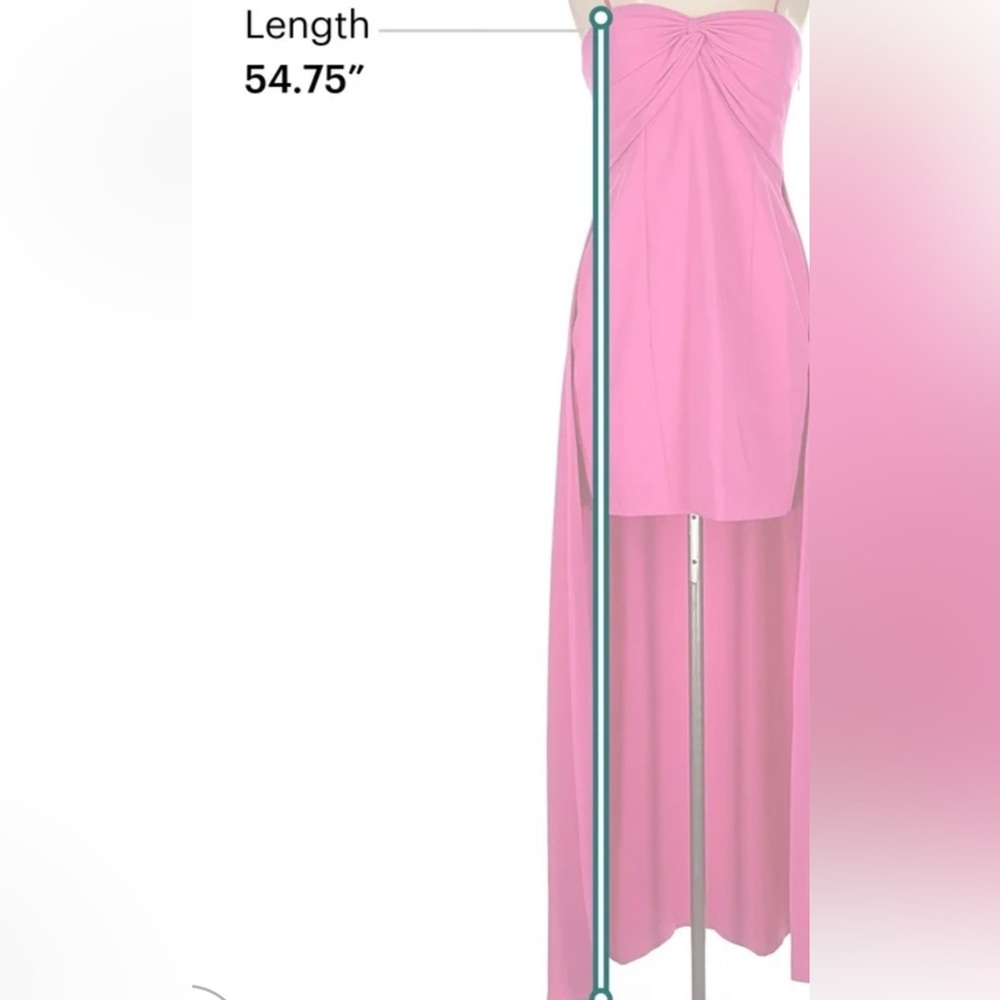 Strapless High-Low Fuchsia Cocktail Dress - Picture 4 of 7